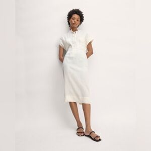 Everlane The Craft Button Front Linen Dress White Cream / Size XXS